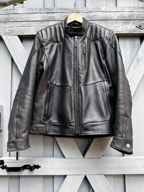 Alpinestars Crazy Eight Leather Motorcycle Jacket Black Size L CE ArmorRemovable